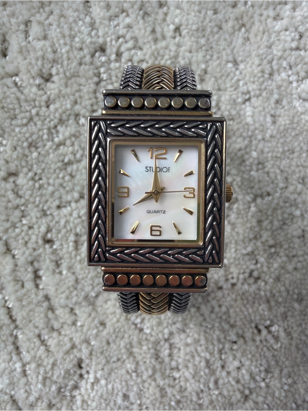 Vintage Studio Time Two Tone Cuff Watch